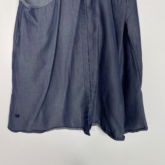 Lululemon Womens 8 Blue Chambray Split Back Tank Top Crew Neck Sleeveless - Picture 6 of 7
